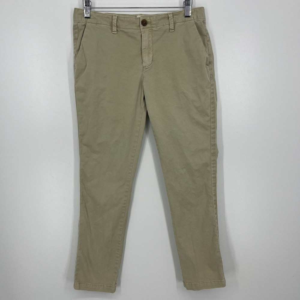 Gap Girlfriend Chino Tan Khaki Pants Womens Size 2 Mid Rise Stretch